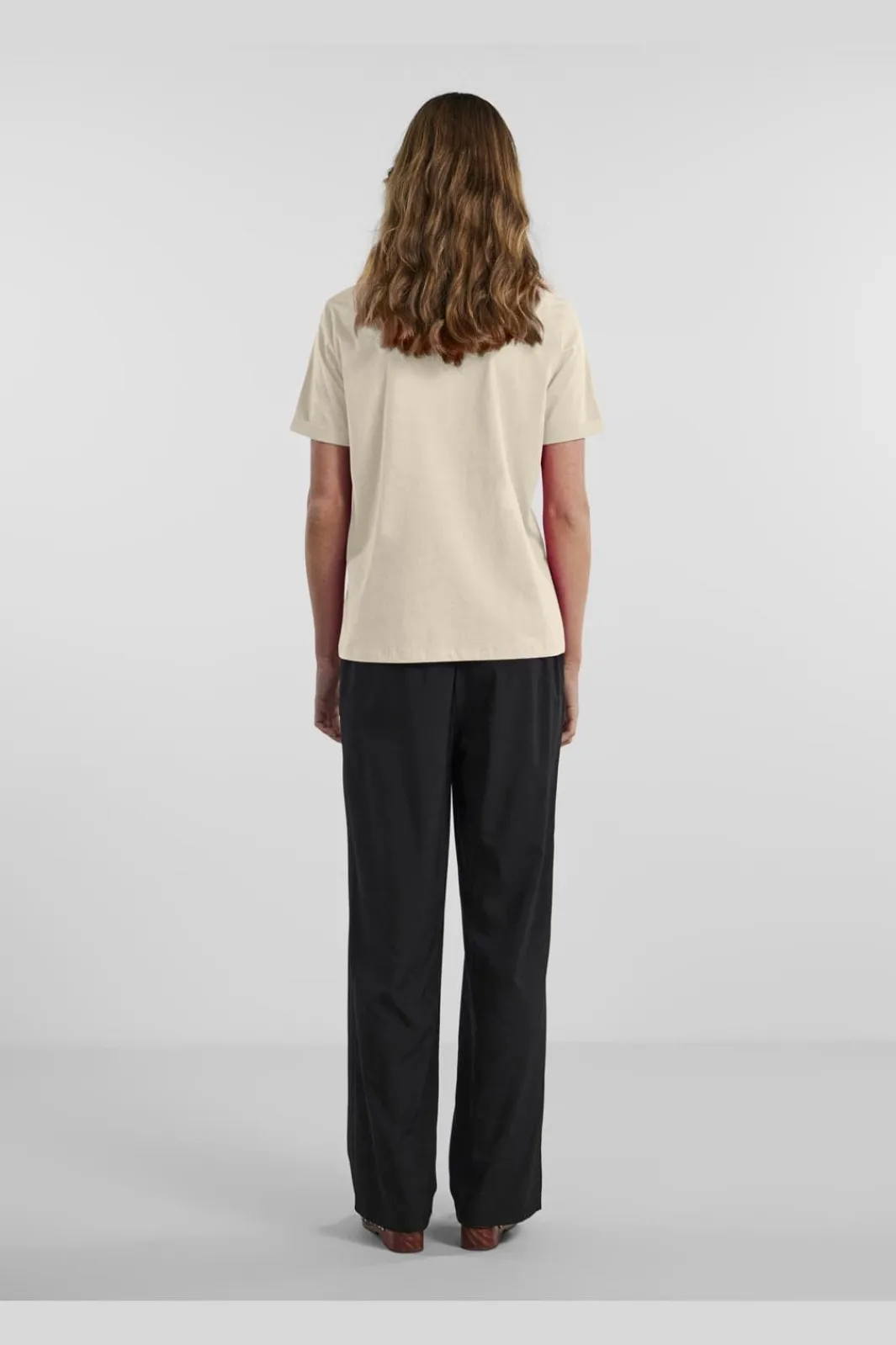 Pieces Pcria Ss Fold Up Solid Tee 3591265 Birch
