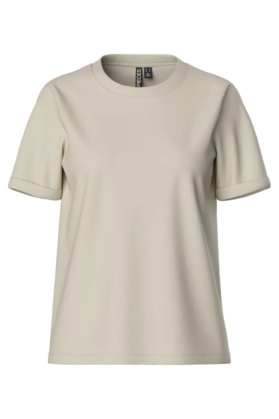 Pieces Pcria Ss Fold Up Solid Tee 3591265 Birch