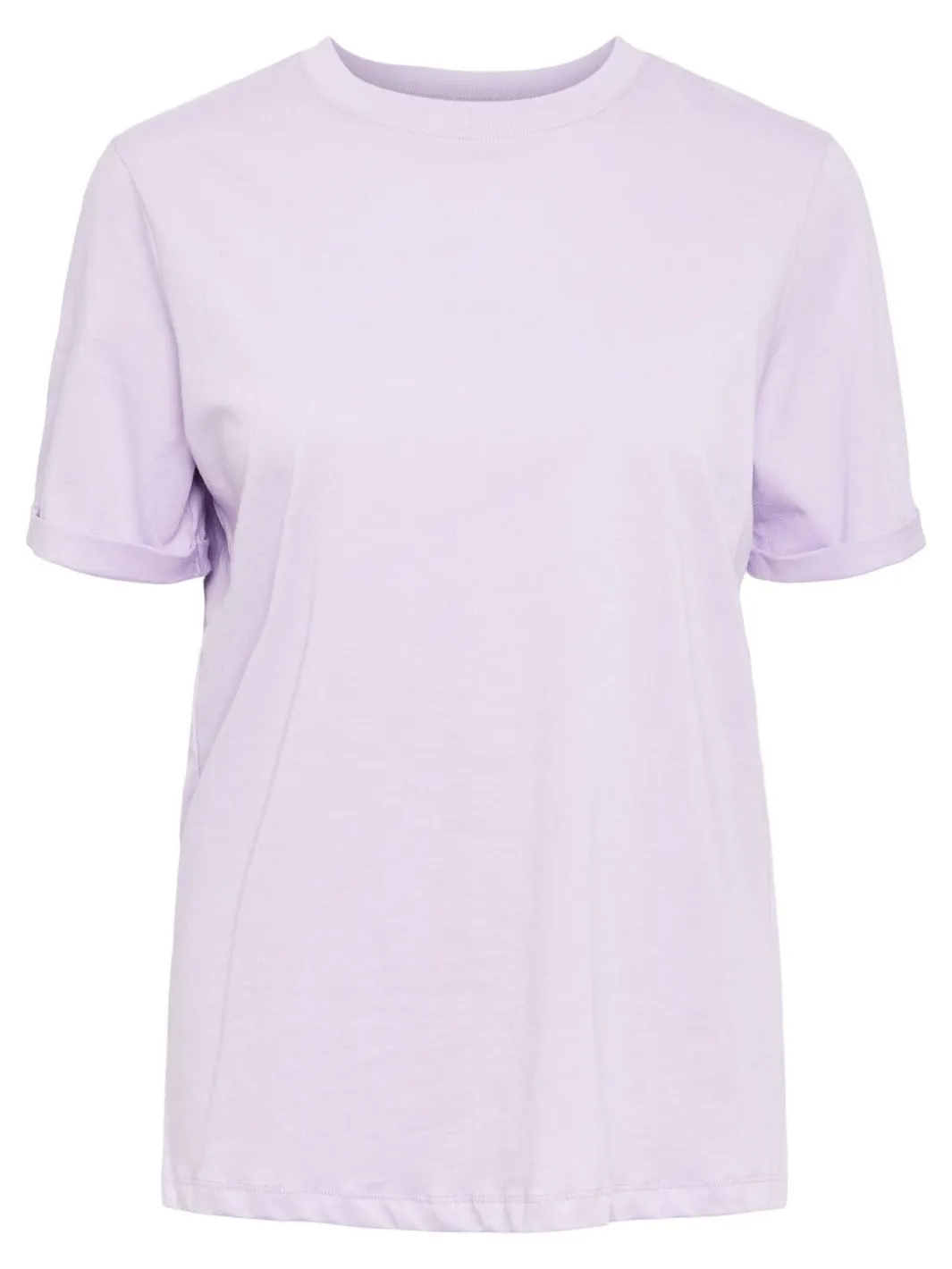 Best Pieces Pcria Ss Fold Up Solid Tee Lavendula
