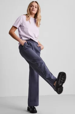 Best Pieces Pcria Ss Fold Up Solid Tee Lavendula