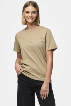 Sale Pieces Pcria Ss Fold Up Solid Tee 3782170 Silver Mink