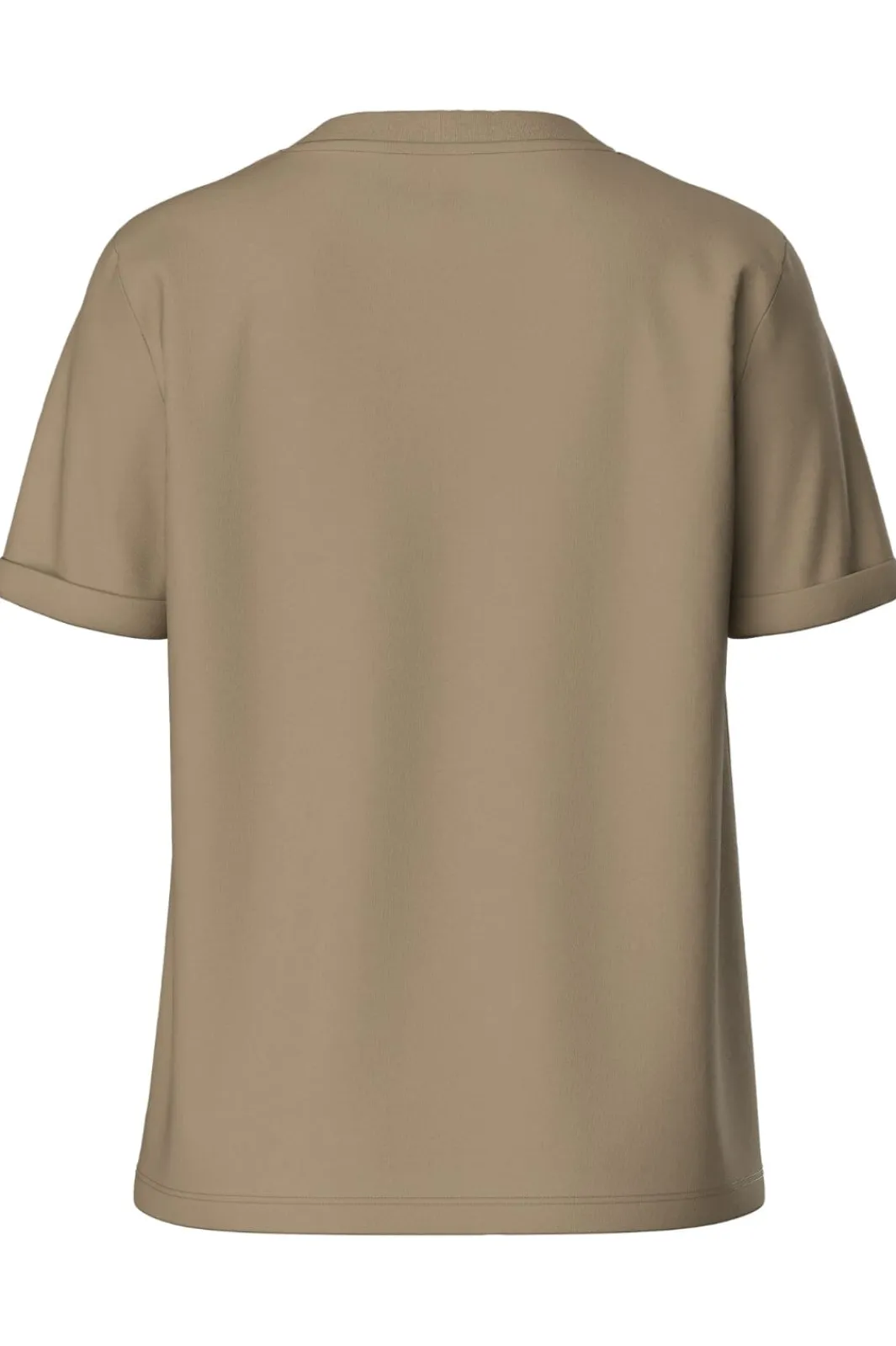 Sale Pieces Pcria Ss Fold Up Solid Tee 3782170 Silver Mink