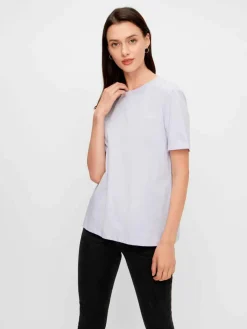 Sale Pieces PcRia SS Fold Up Tee Bright white
