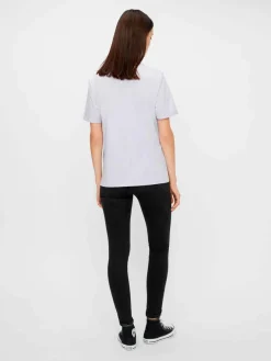 Sale Pieces PcRia SS Fold Up Tee Bright white