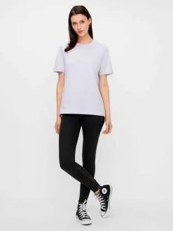 Sale Pieces PcRia SS Fold Up Tee Bright white
