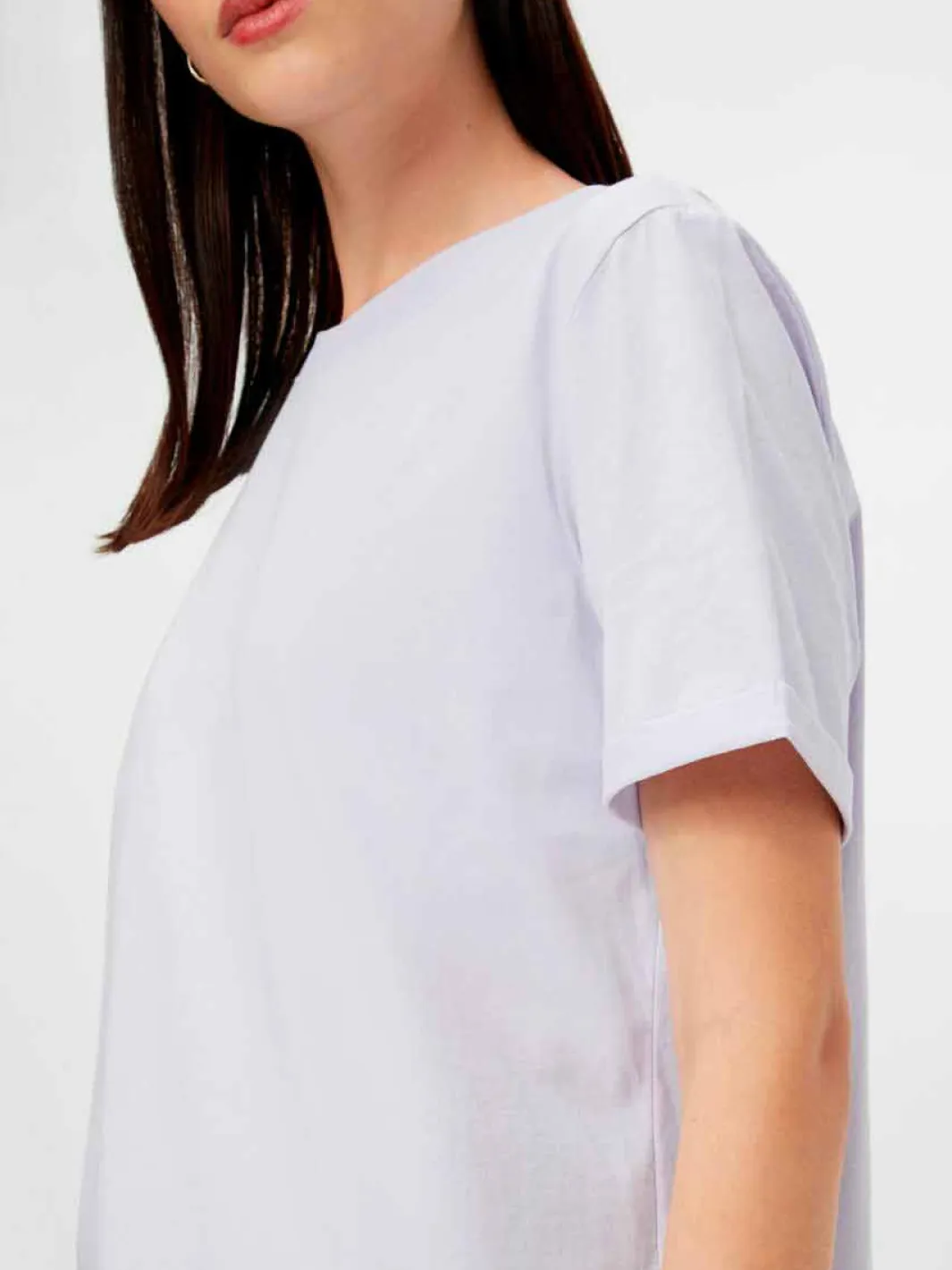 Sale Pieces PcRia SS Fold Up Tee Bright white