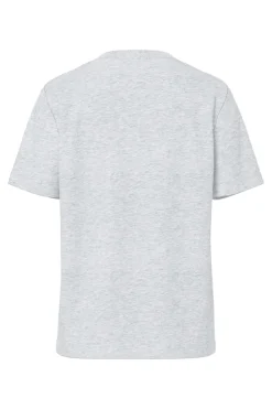 Sale Pieces Pcria Ss Lurex Neck Tee 4991581 Light Grey Melange Lurex Rib
