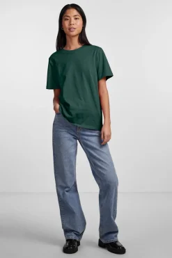Hot Pieces Pcria Ss Solid Tee 4280166 Trekking Green