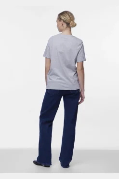 Hot Pieces Pcria Ss Solid Tee 4287784 Light Grey Melange