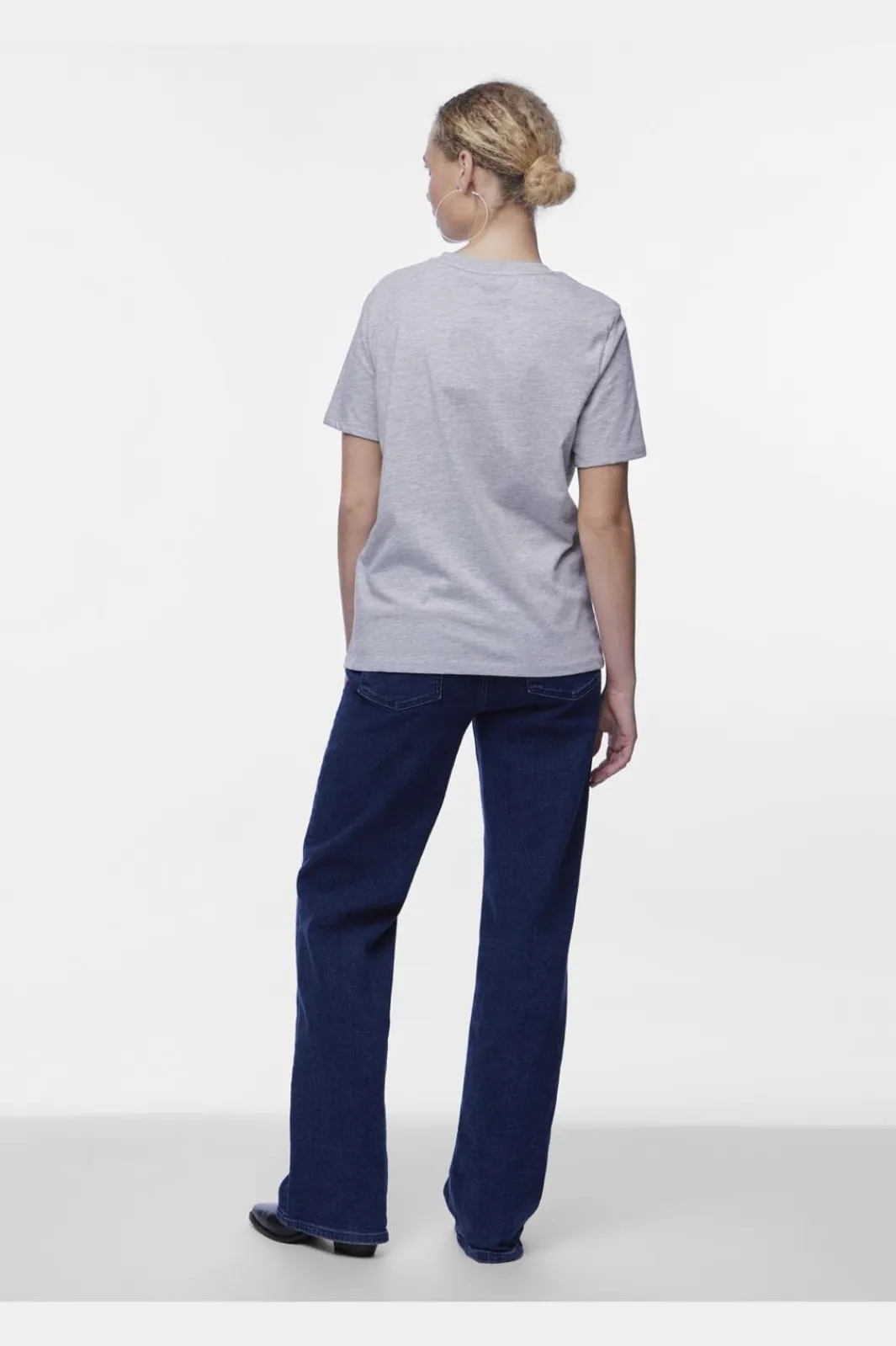 Hot Pieces Pcria Ss Solid Tee 4287784 Light Grey Melange