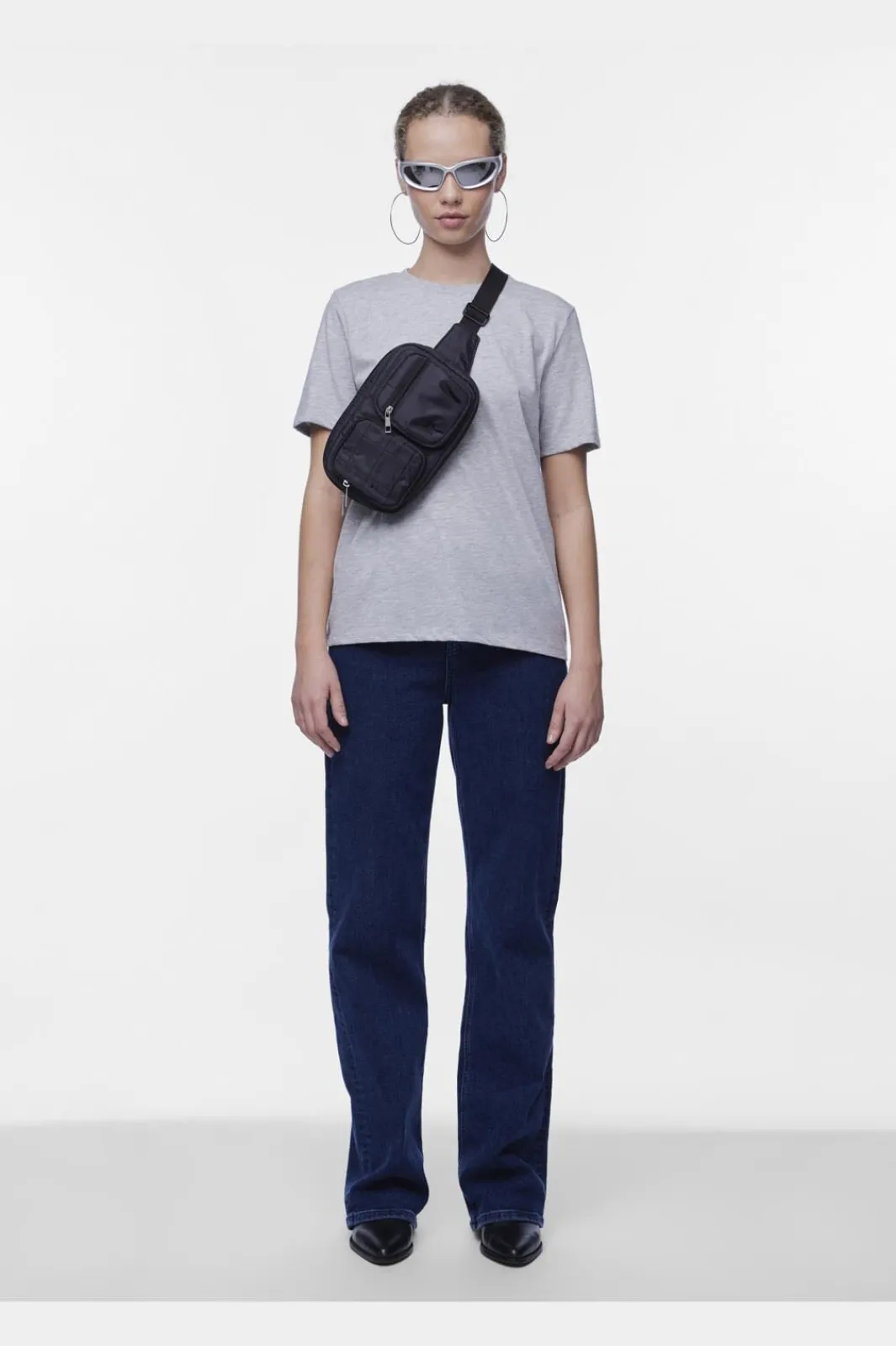 Hot Pieces Pcria Ss Solid Tee 4287784 Light Grey Melange