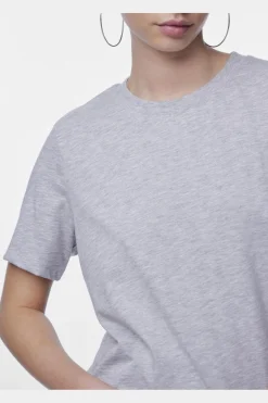 Hot Pieces Pcria Ss Solid Tee 4287784 Light Grey Melange