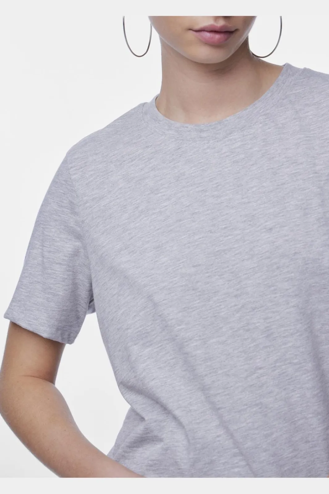 Hot Pieces Pcria Ss Solid Tee 4287784 Light Grey Melange