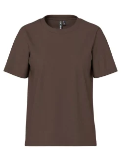 New Pieces Pcria Ss Solid Tee 4864477 Hot Fudge