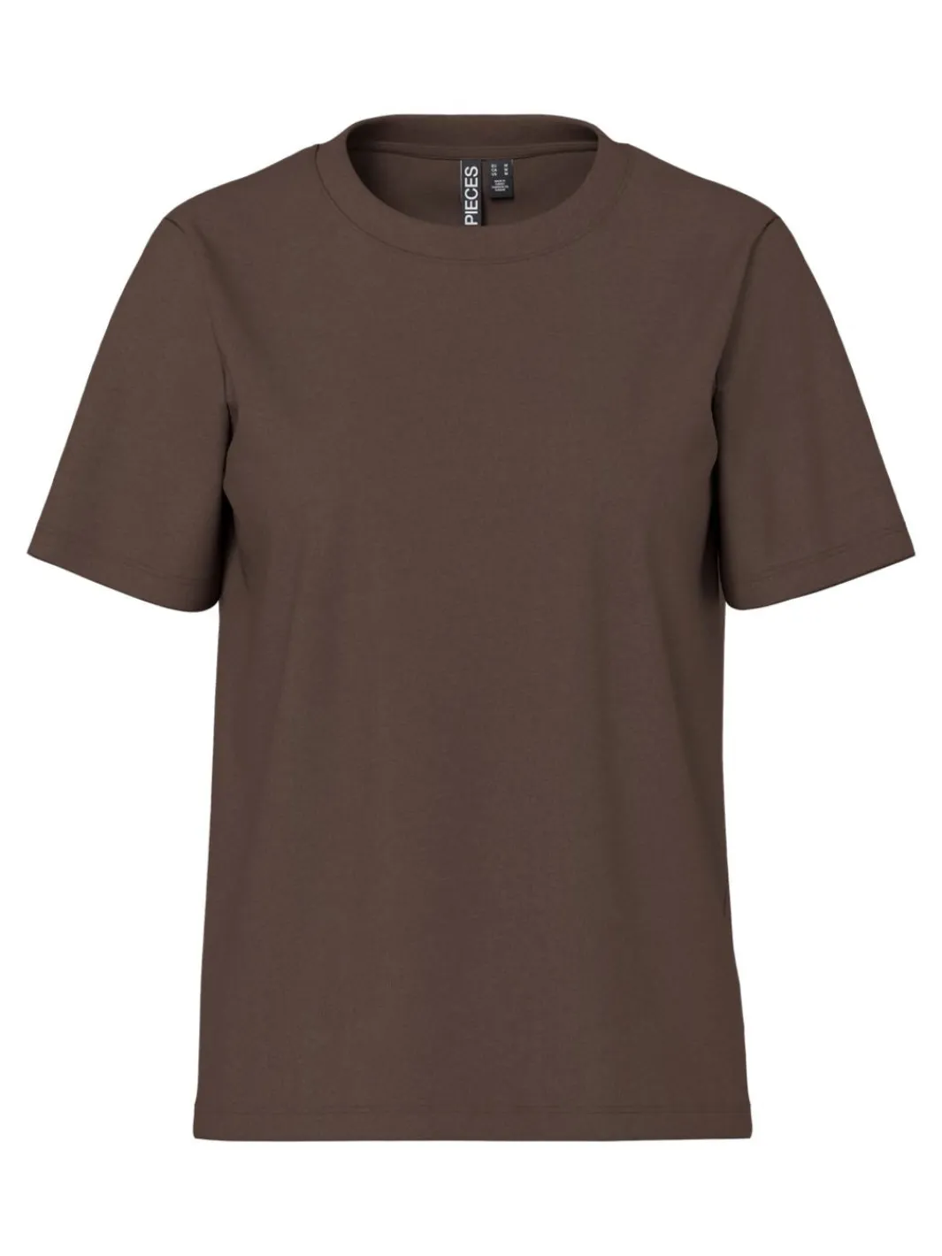 New Pieces Pcria Ss Solid Tee 4864477 Hot Fudge