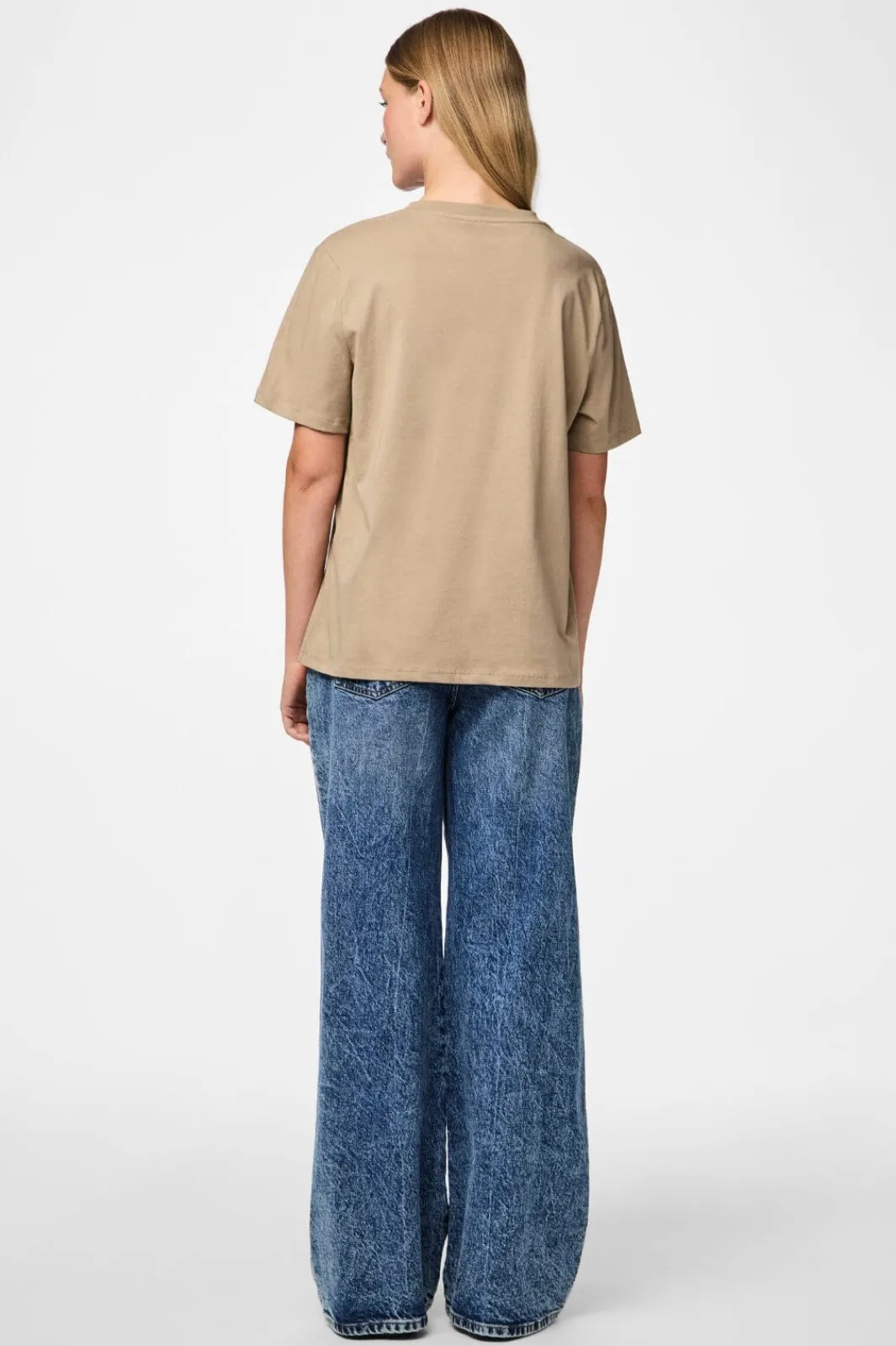 Discount Pieces Pcria Ss Solid Tee 4280158 Silver Mink