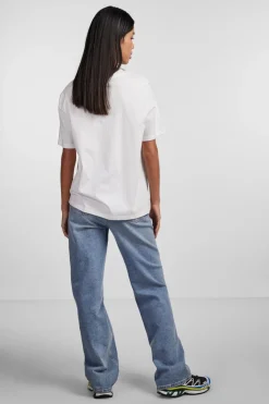 New Pieces Pcria Ss Solid Tee 4280157 Bright White