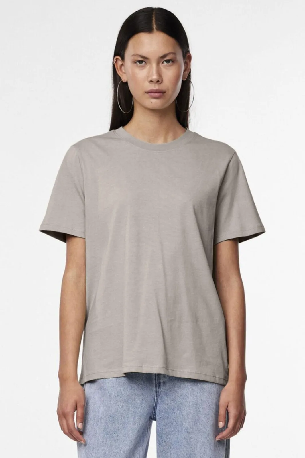 Discount Pieces Pcria Ss Solid Tee 4557772 Silver Gray