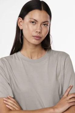 Discount Pieces Pcria Ss Solid Tee 4557772 Silver Gray