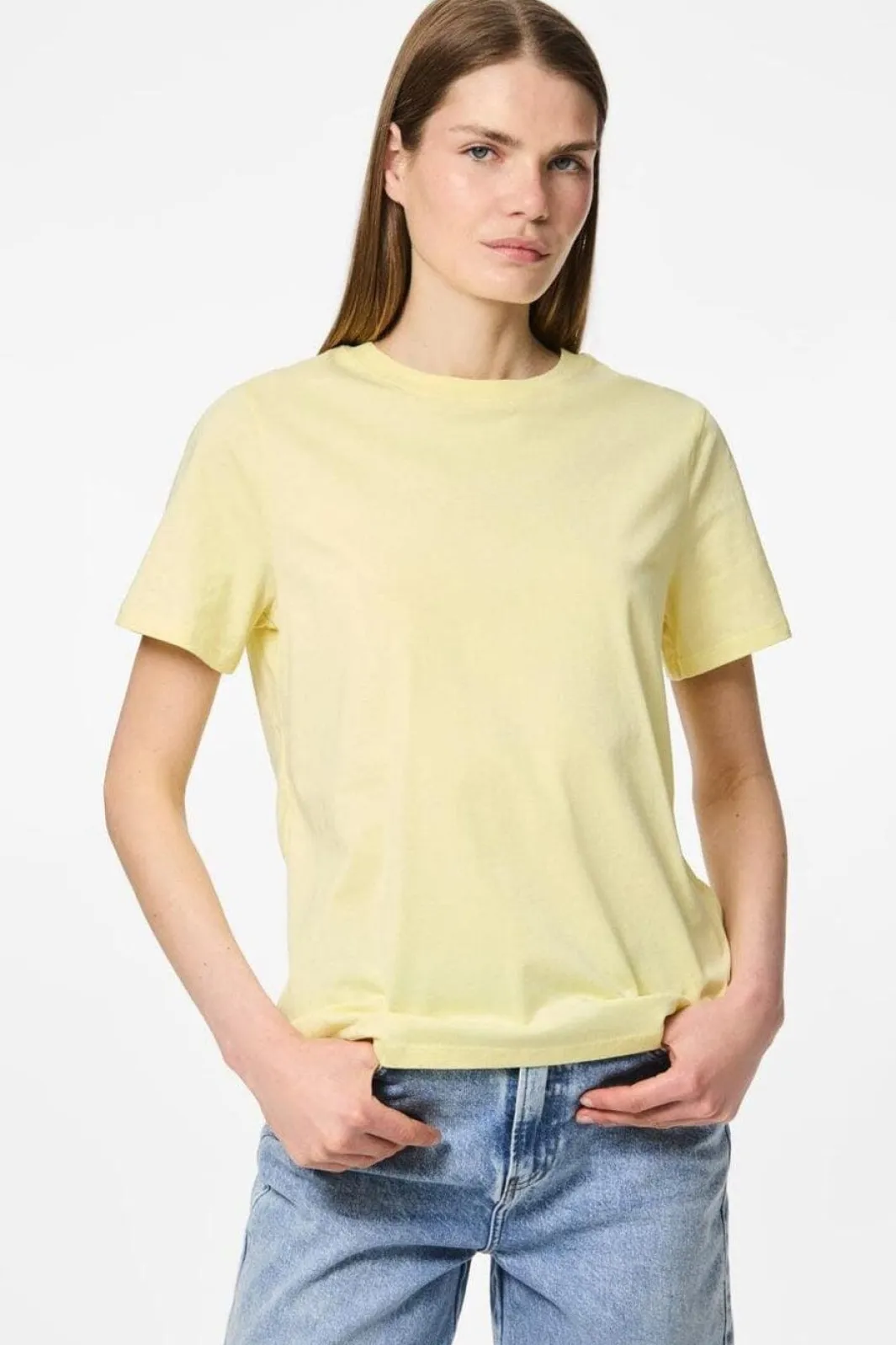Pieces Pcria Ss Solid Tee 4803349 French Vanilla