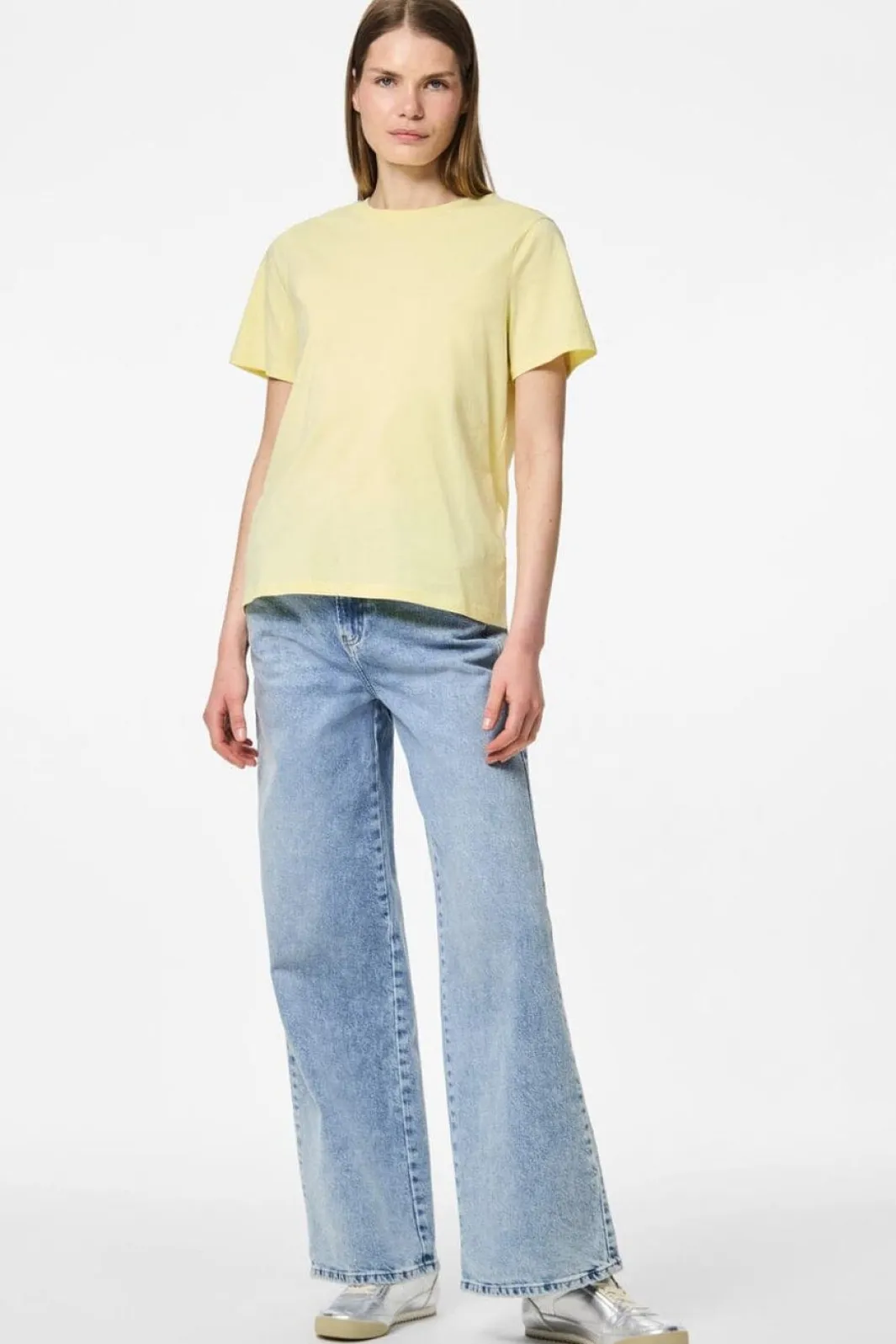 Pieces Pcria Ss Solid Tee 4803349 French Vanilla