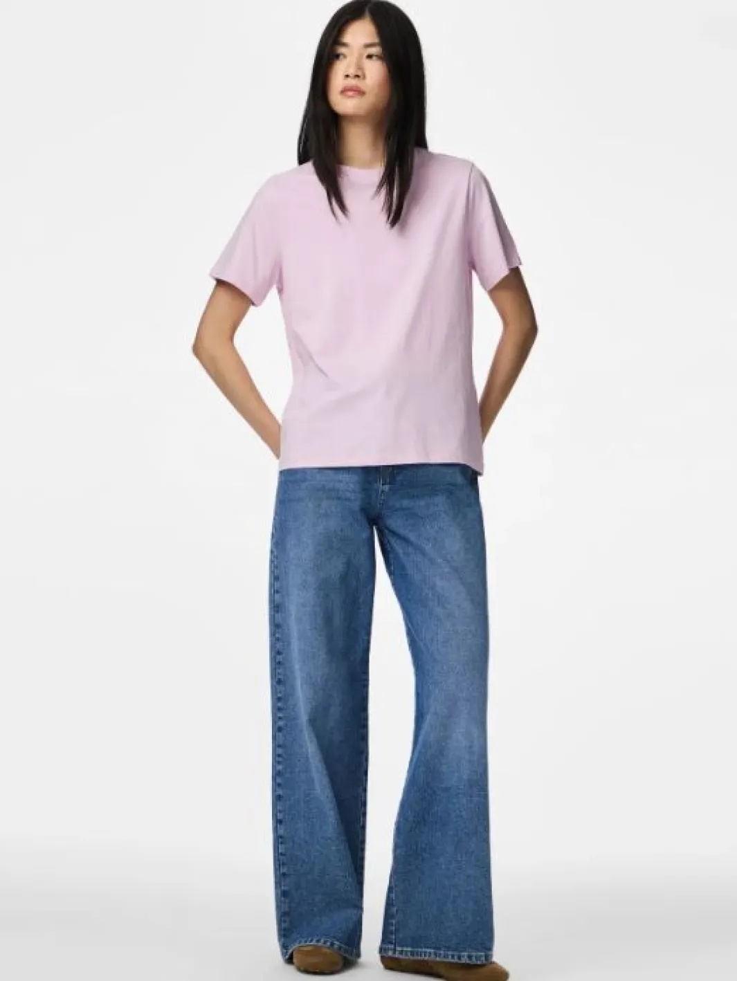 Sale Pieces Pcria Ss Solid Tee 4902447 Winsome Orchid