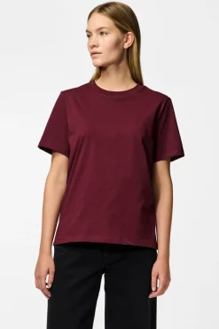 Sale Pieces Pcria Ss Solid Tee 4551302 Tawny Port