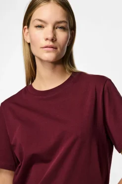 Sale Pieces Pcria Ss Solid Tee 4551302 Tawny Port