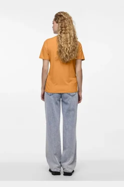 Outlet Pieces Pcria Ss Solid Tee 4386929 Tangerine