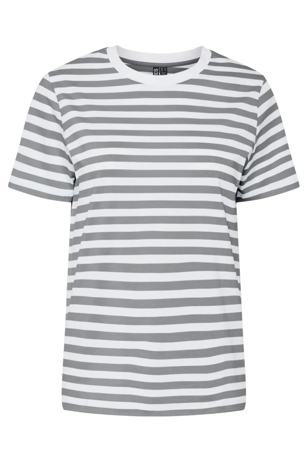 Sale Pieces Pcria Ss Tee Stripes 4651140 Ultimate Grey Bright White