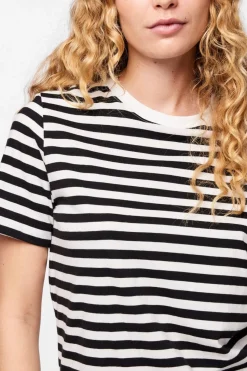 Online Pieces Pcria Ss Tee Stripes 4400578 Black Bright White