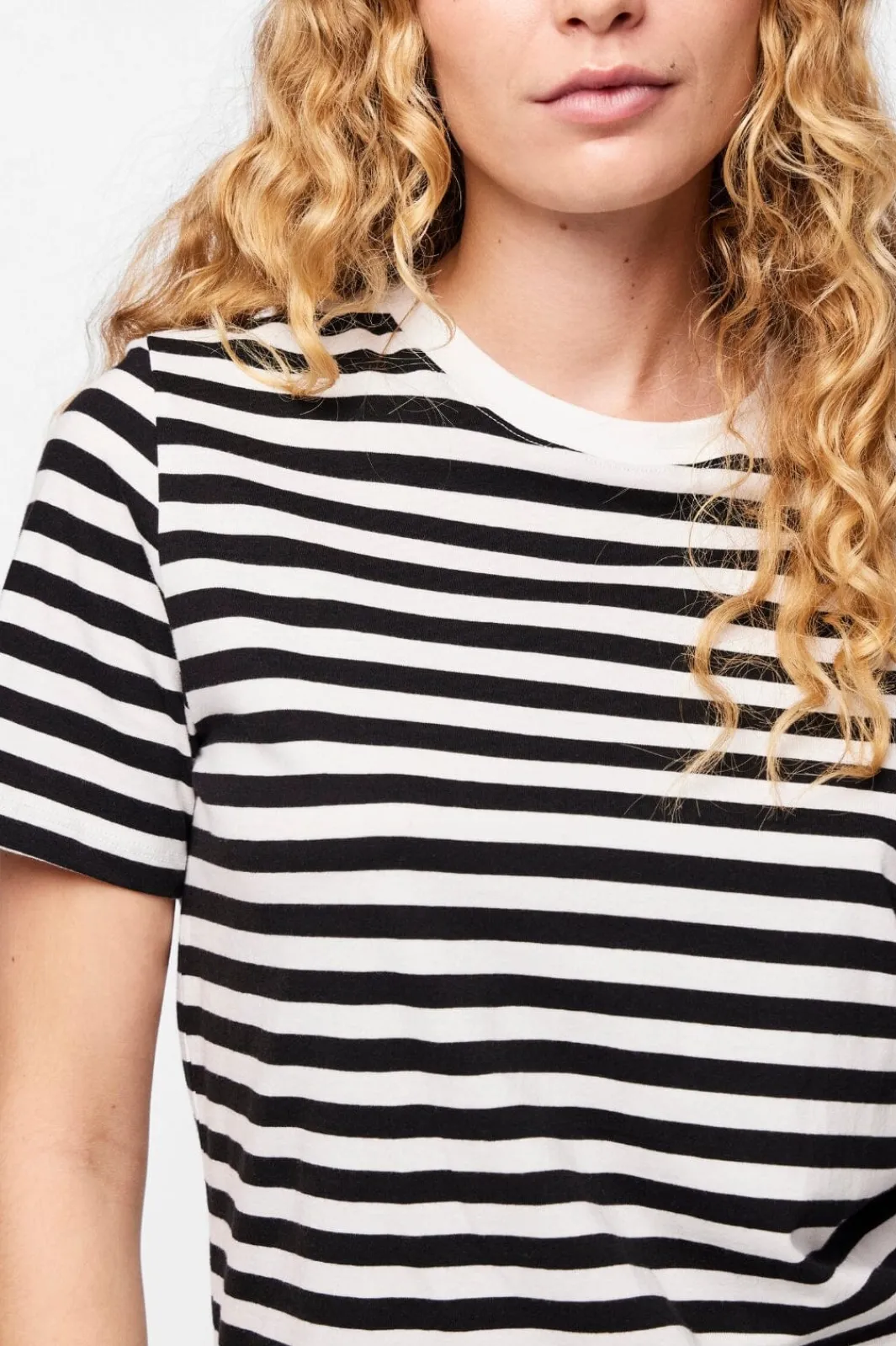 Online Pieces Pcria Ss Tee Stripes 4400578 Black Bright White