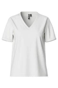 Discount Pieces Pcria Ss V-Neck Solid Tee 3783301 Bright White