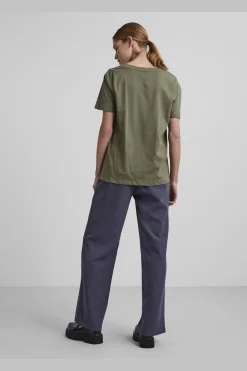 Discount Pieces Pcria Ss V-Neck Solid Tee 3783308 Deep Lichen Green