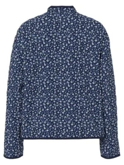 Online Pieces Pcrikke Quilted Jacket 4994187 Navy Blue Flower