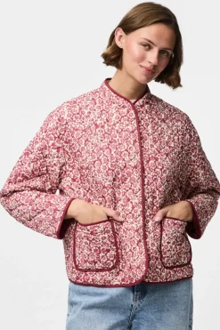 Pieces Pcrikke Quilted Jacket 4928318 Slate Rose Flower