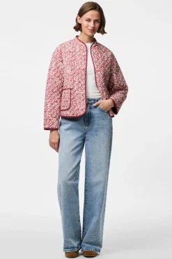 Pieces Pcrikke Quilted Jacket 4928318 Slate Rose Flower