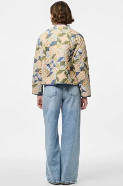Online Pieces Pcrikke Quilted Jacket 4928319 Birch Patchwork