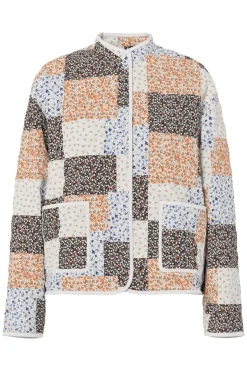 Pieces Pcrikke Quilted Jacket 4928324 Cloud Dancer Patchwork