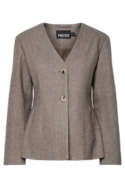 Outlet Pieces Pcriley Ls Blazer 4890063 Hot Fudge Melange