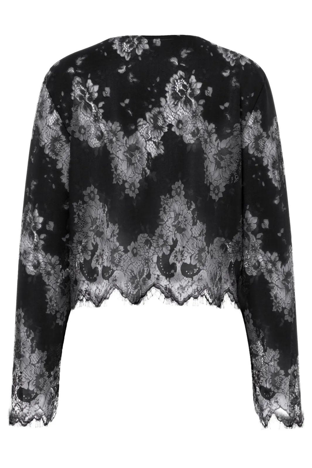 Sale Pieces Pcrinne Ls Lace Top Kca 5071431 Black