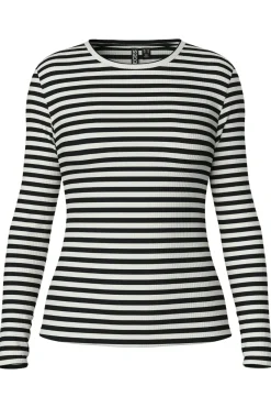 Pieces Pcruka Ls Top 4191663 Cloud Dancer Black