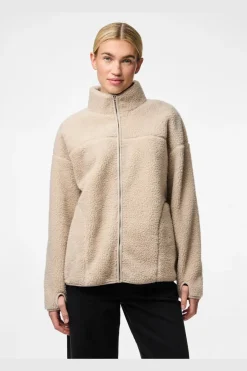Sale Pieces Pcsadia Ls Teddy Jacket 4640680 Silver Gray