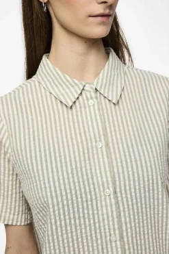 Sale Pieces Pcsally Ss Shirt 4497645 Tea Cloud Dancer