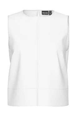 Online Pieces Pcsalume Sl Denim Top 4830262 Bright White