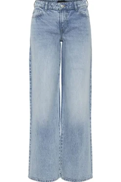Outlet Pieces Pcselma Lw Wide Jeans Lb 4622362 Light Blue Denim