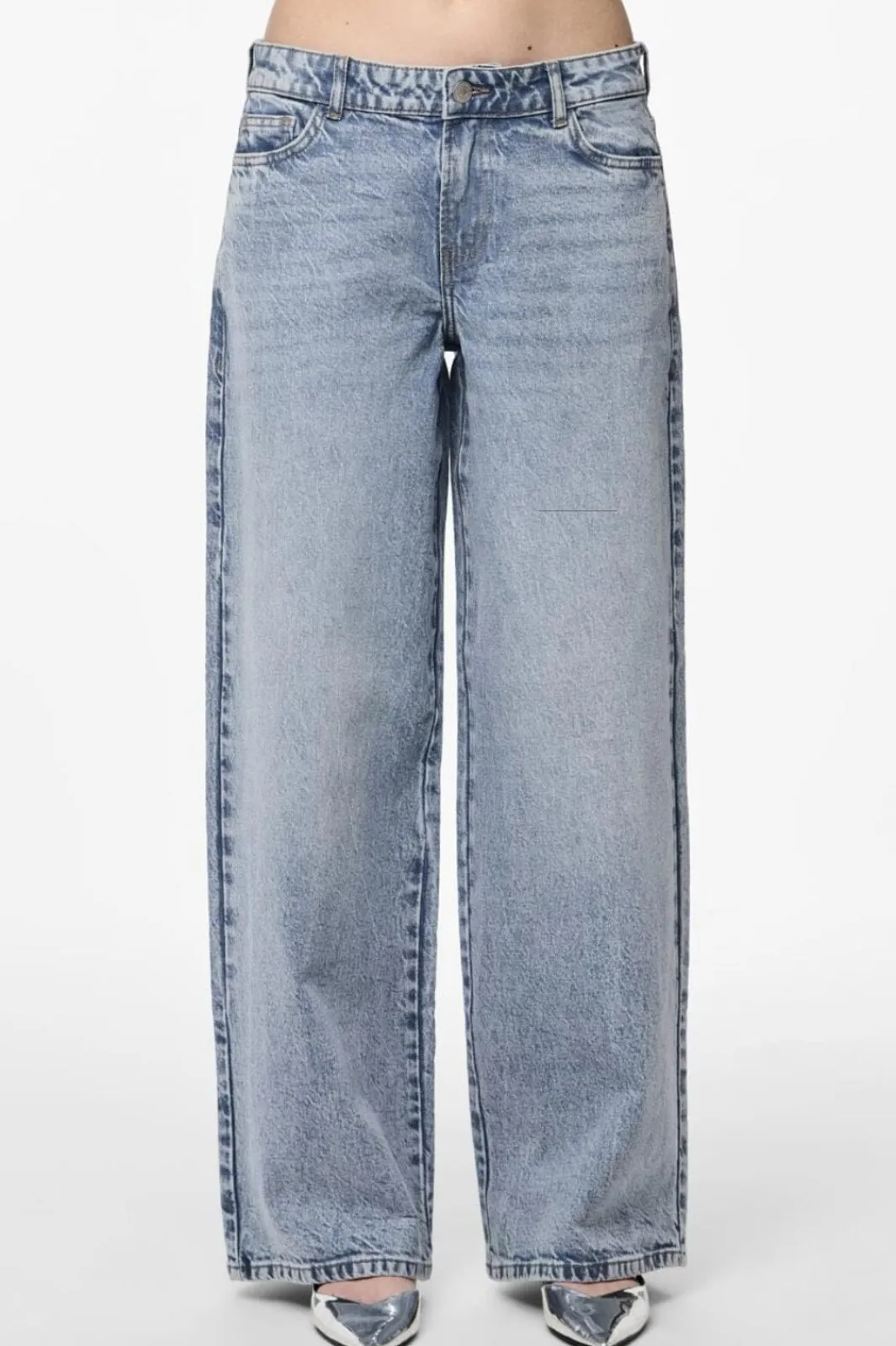 Outlet Pieces Pcselma Lw Wide Jeans Lb 4622362 Light Blue Denim