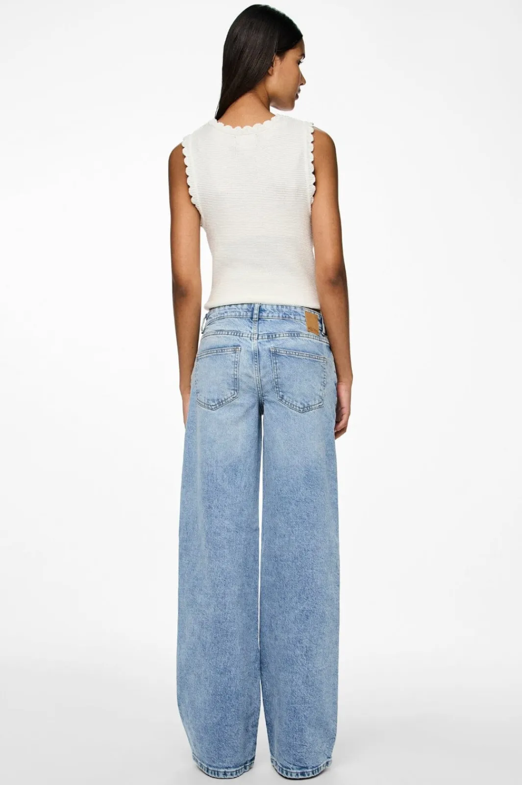 Outlet Pieces Pcselma Lw Wide Jeans Lb 4622362 Light Blue Denim
