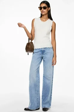 Outlet Pieces Pcselma Lw Wide Jeans Lb 4622362 Light Blue Denim