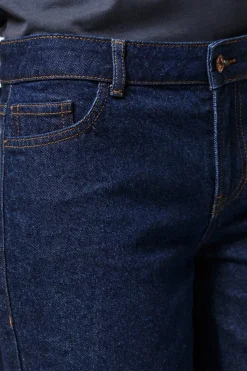 Sale Pieces Pcselma Lw Wide Jeans Rinse 4622375 Dark Blue Denim Rinse